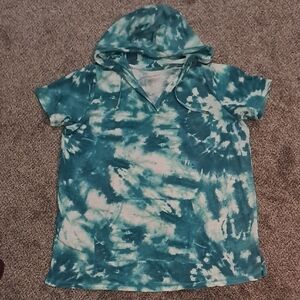 Woman Within Womens Tie Dye Blue And White 18/20 Large